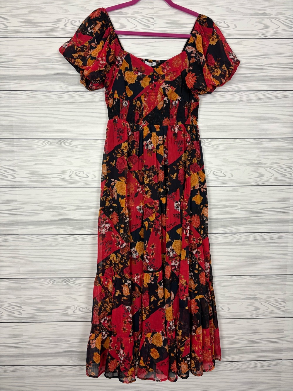 Baltic Born Suzy maxi dress black/red floral size medium NWT - Picture 2 of 9